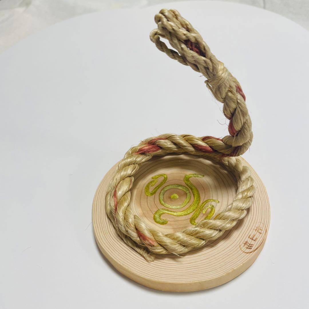 巫女おまもり　巳年 干支 精麻しめ縄　祈祷済精麻　年中飾り置物【受注生産】