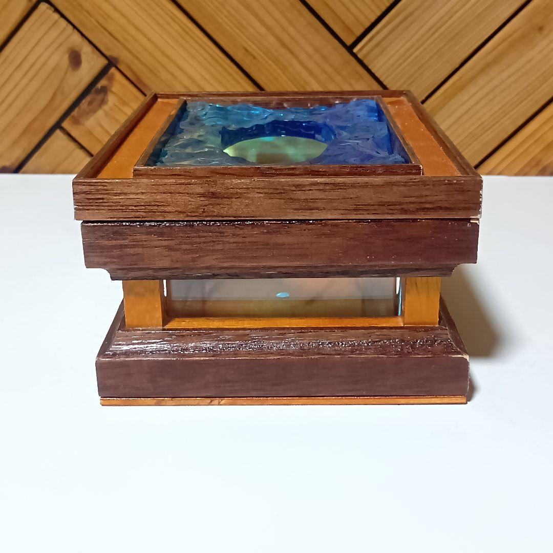 【1231】波紋揺れるオーシャンアートのウッドレジン・ティッシュケース