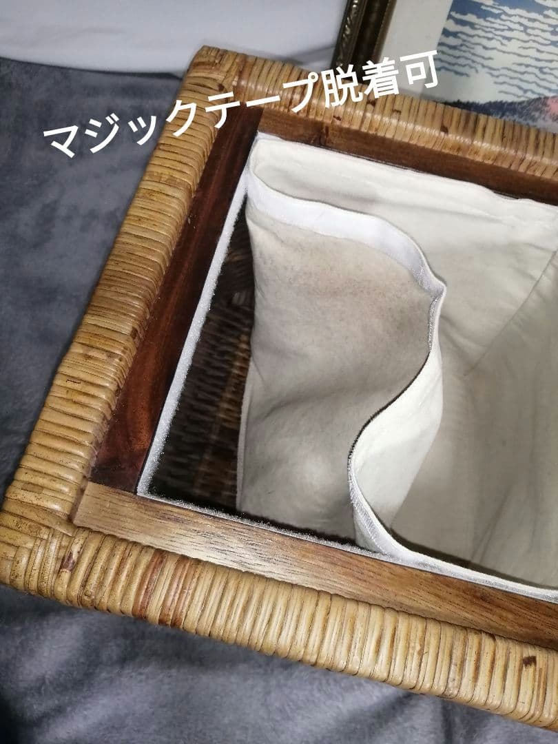 珍品　レトロ　ラタン 収納箱 椅子 スツール 1人掛け 収納ボックス 付き イス