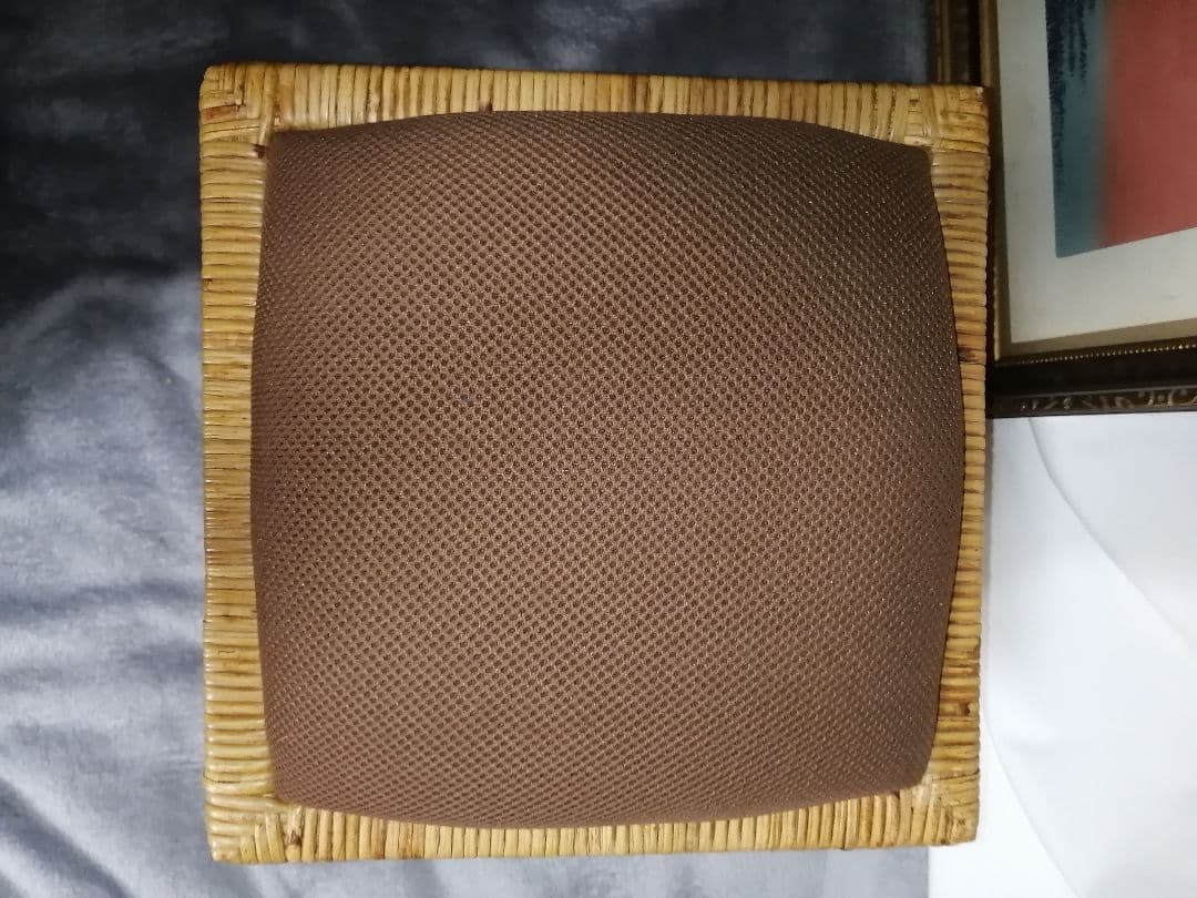 珍品　レトロ　ラタン 収納箱 椅子 スツール 1人掛け 収納ボックス 付き イス