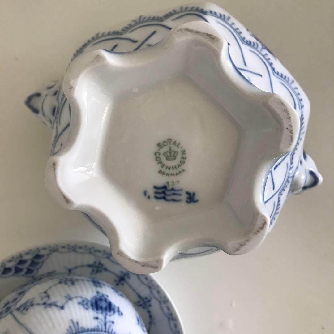 新品ロイヤルコペンハーゲンブルーフルーテッドフルレースティーポット★デンマーク製