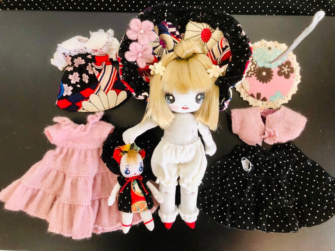 ＊夢 文化人形＊ドレス乙女♡創作文化人形約21cm着せ替え8点セット＊