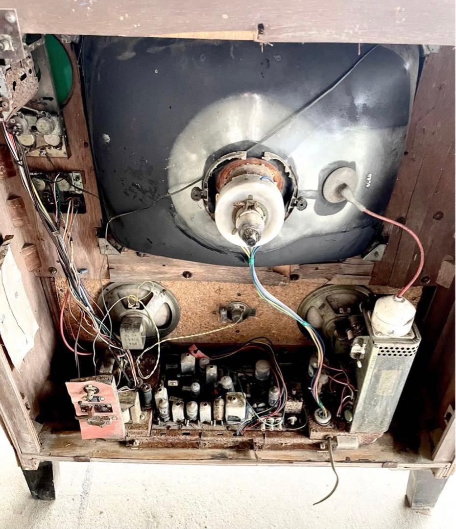 ●【貴重】NEC ブラウン管テレビ 昭和レトロ 木材 インテリア アンティーク①