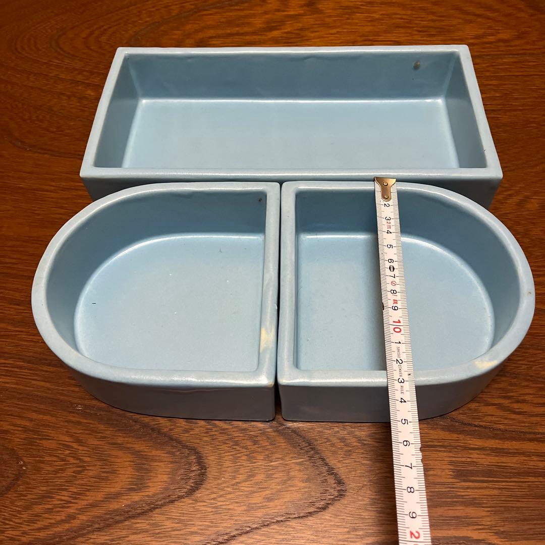 【草月流】花器 3点セット 箱付き 陶器 生け花 華道 いけばな モダン 昭和