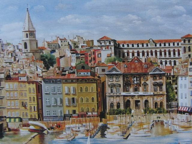 モイズ・キスリング、【マルセイユ港】、希少な画集画、新品高級額 額装付