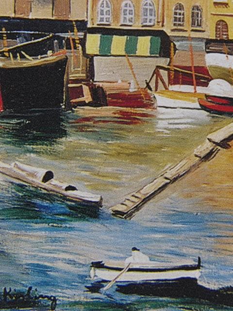 モイズ・キスリング、【マルセイユ港】、希少な画集画、新品高級額 額装付