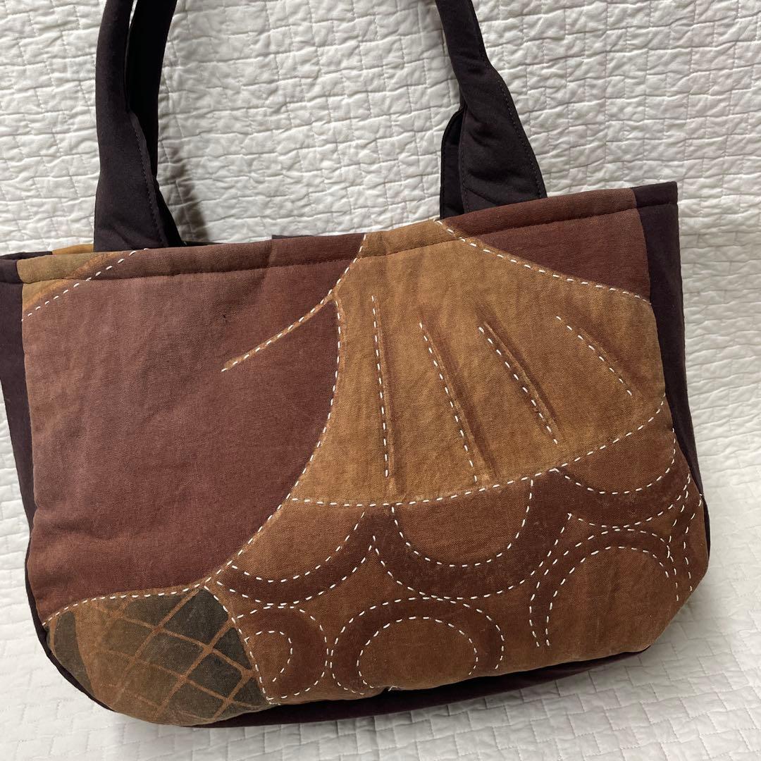M8 幟　義経顔　柿渋染　刺し子　古布リメイク　ハンドメイド