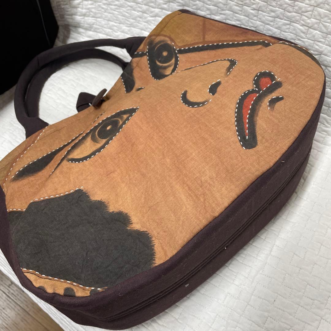 M8 幟　義経顔　柿渋染　刺し子　古布リメイク　ハンドメイド