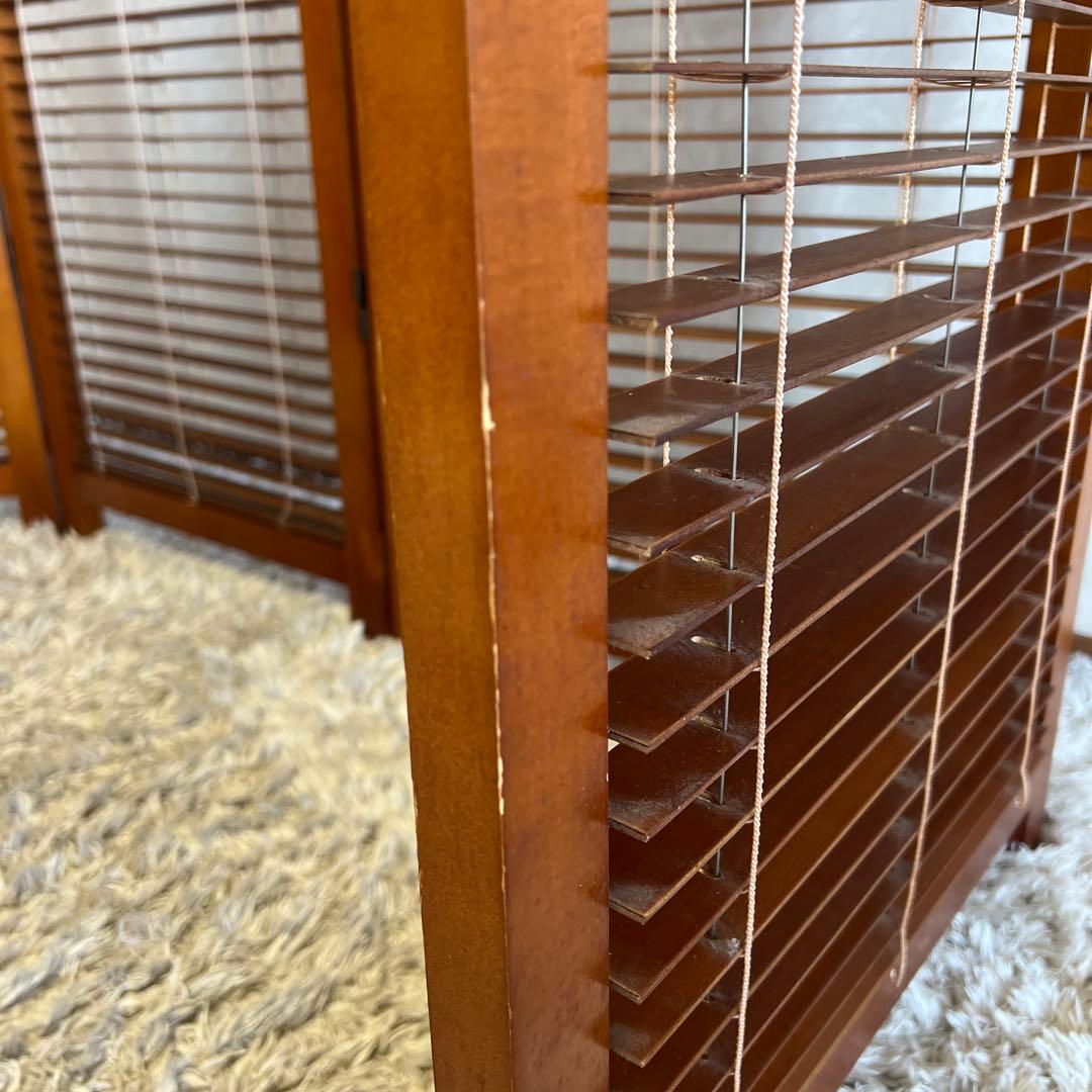 パーテーション スクリーン間仕切り 北欧ナチュラル 店舗什器 木製 4連