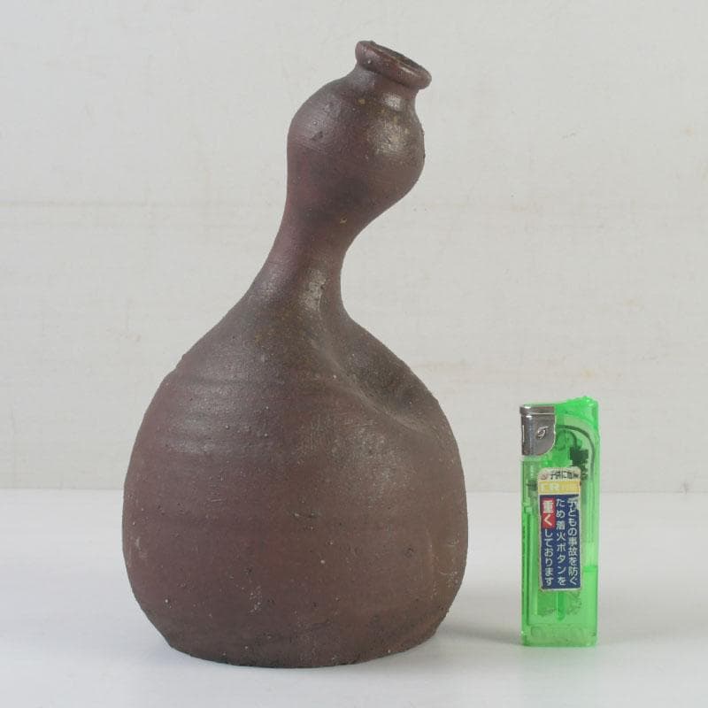 備前焼　人間国宝　金重陶陽作　瓢箪徳利　V　A74