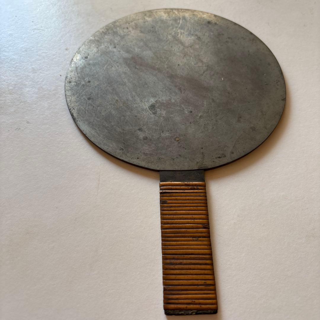 和鏡　在名　藤原光政　桜古鏡　銅鏡　　江戸時代　　時代物　和骨董アンテーク