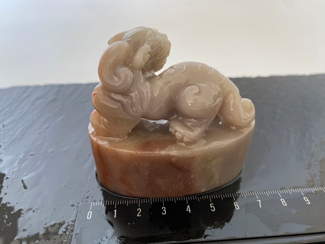 寿山石　貔貅　古獣　 長65mm　大材　印材　篆刻　落款　雅号　書道　日展