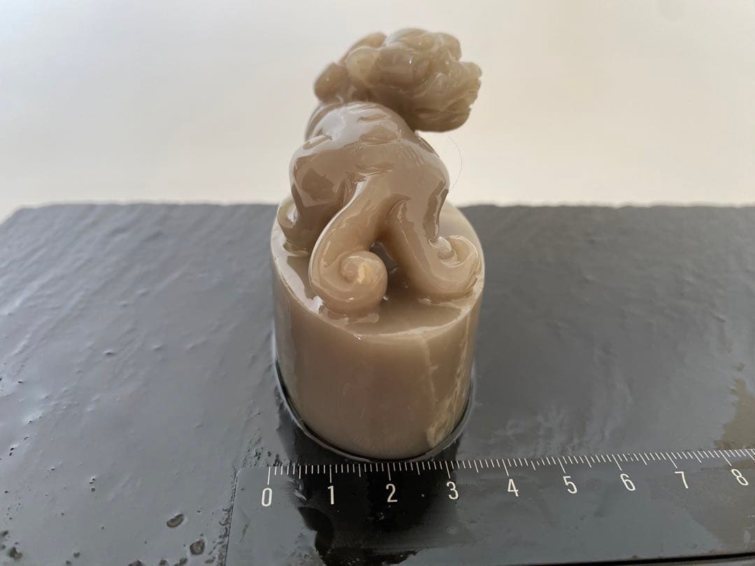 寿山石　貔貅　古獣　 長65mm　大材　印材　篆刻　落款　雅号　書道　日展