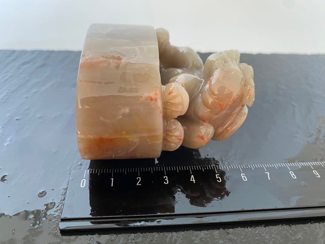 寿山石　貔貅　古獣　 長65mm　大材　印材　篆刻　落款　雅号　書道　日展