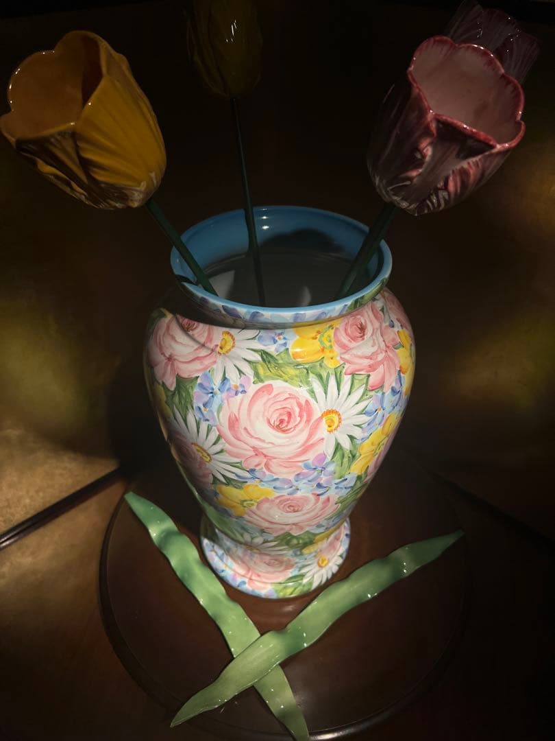 美術彫刻　陶器　花　花瓶　オブジェ
