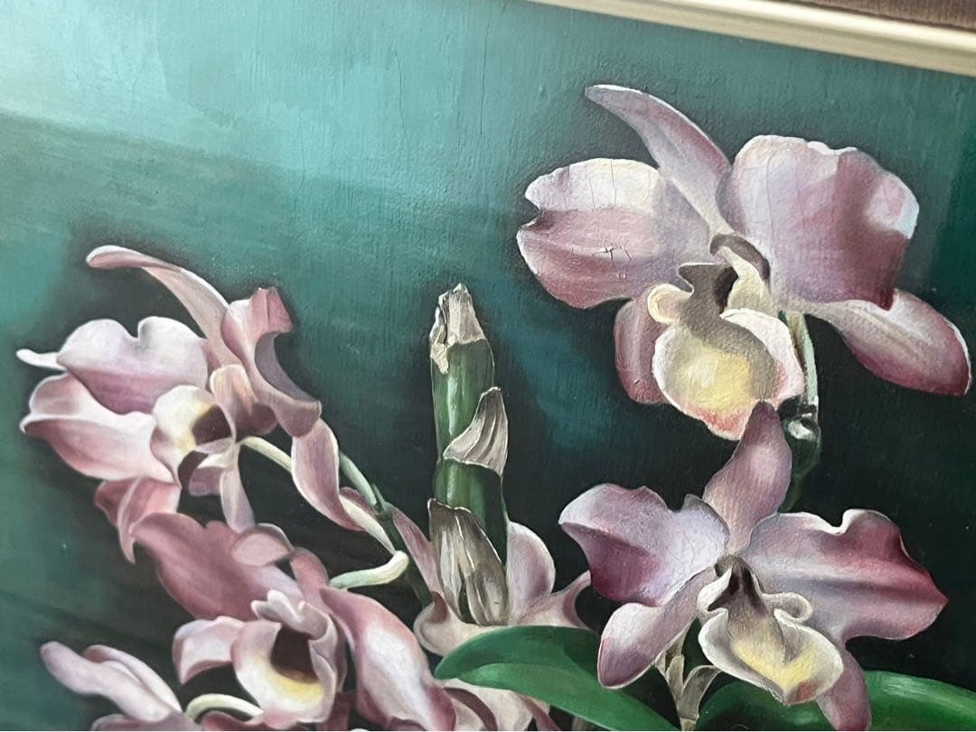 浜田清 デンドロビューム 絵画 インテリア 額縁