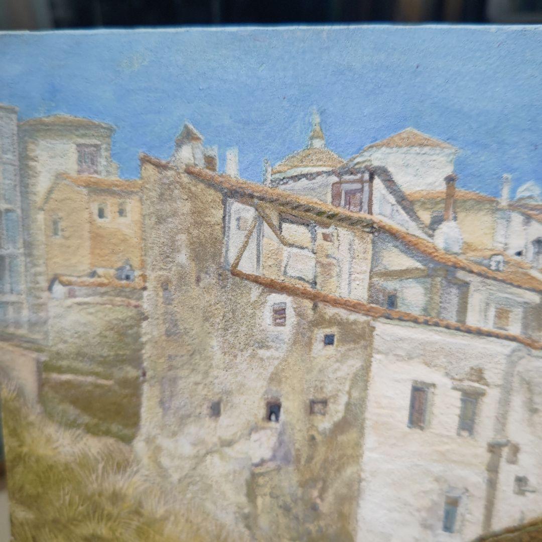 藤田靖子、スペインの街角、6号日本画