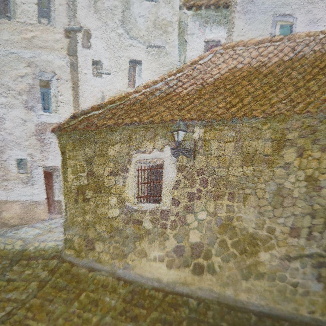 藤田靖子、スペインの街角、6号日本画