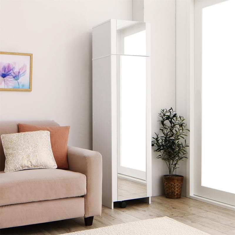 送料込 たっぷり収納 すき間ドレッサー スツール コンセント付 全身ミラー W