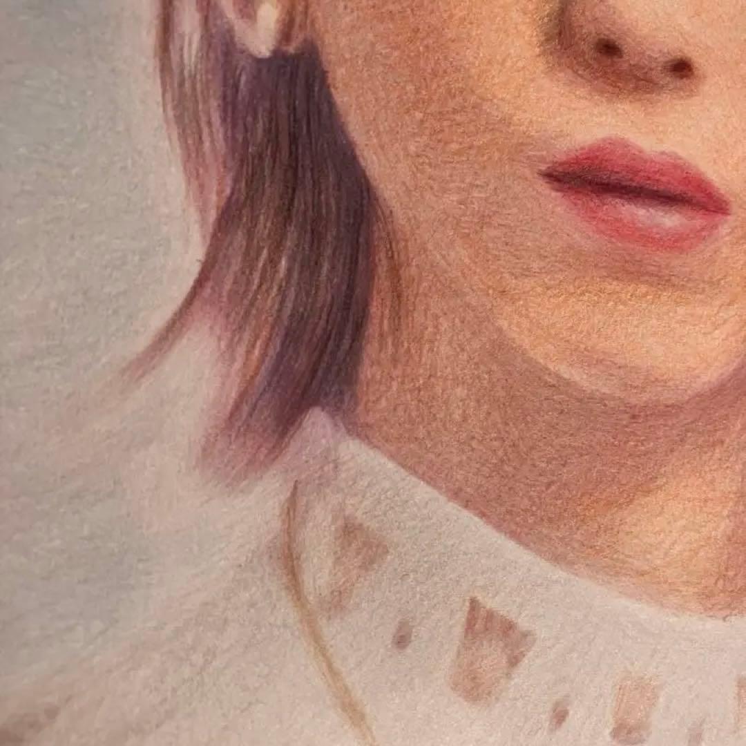 マジョリカ　マジョルカ24額装品　額縁寸法32.7cm×24.0cm　色鉛筆着色