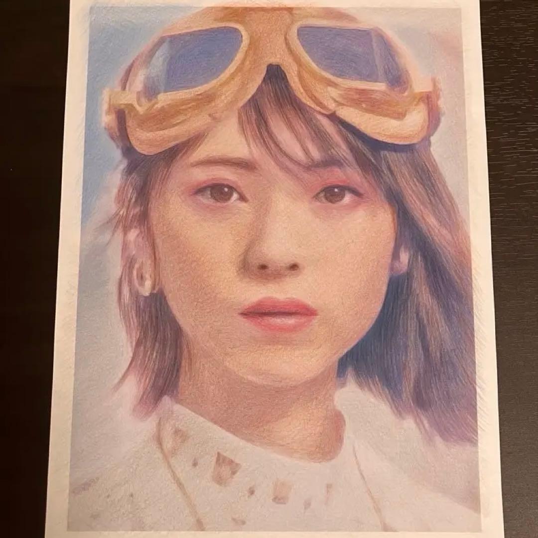 マジョリカ　マジョルカ24額装品　額縁寸法32.7cm×24.0cm　色鉛筆着色