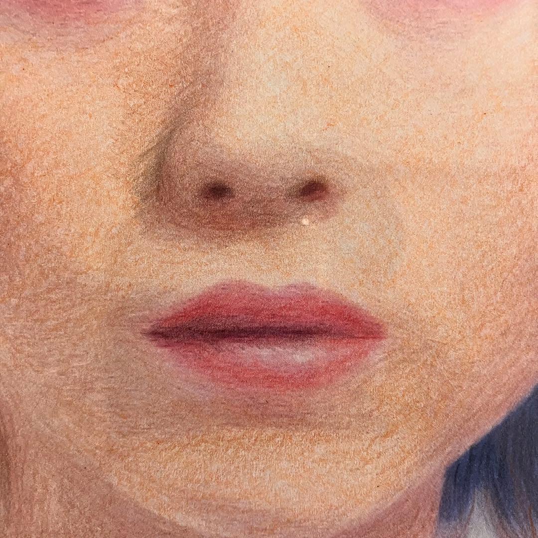 マジョリカ　マジョルカ24額装品　額縁寸法32.7cm×24.0cm　色鉛筆着色