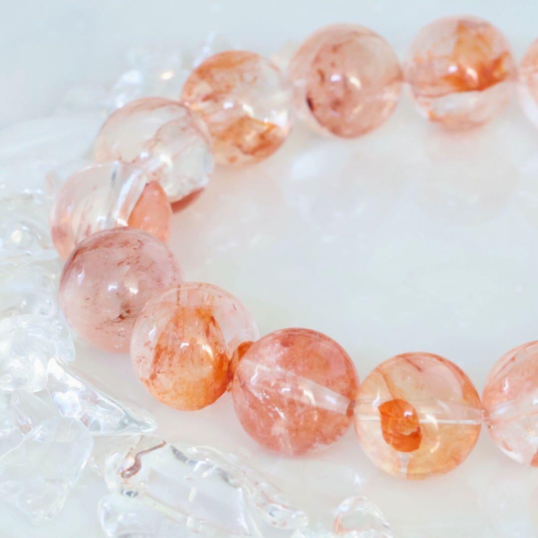 天然石 ブレスレット オーロラクォーツ 錦鯉水晶 稀少石 パワーストーン