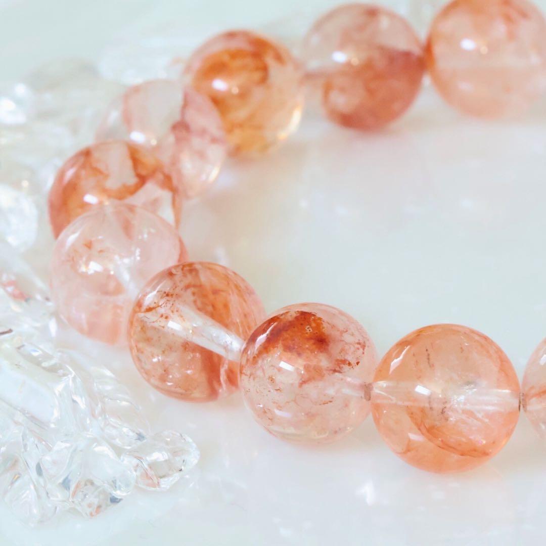 天然石 ブレスレット オーロラクォーツ 錦鯉水晶 稀少石 パワーストーン