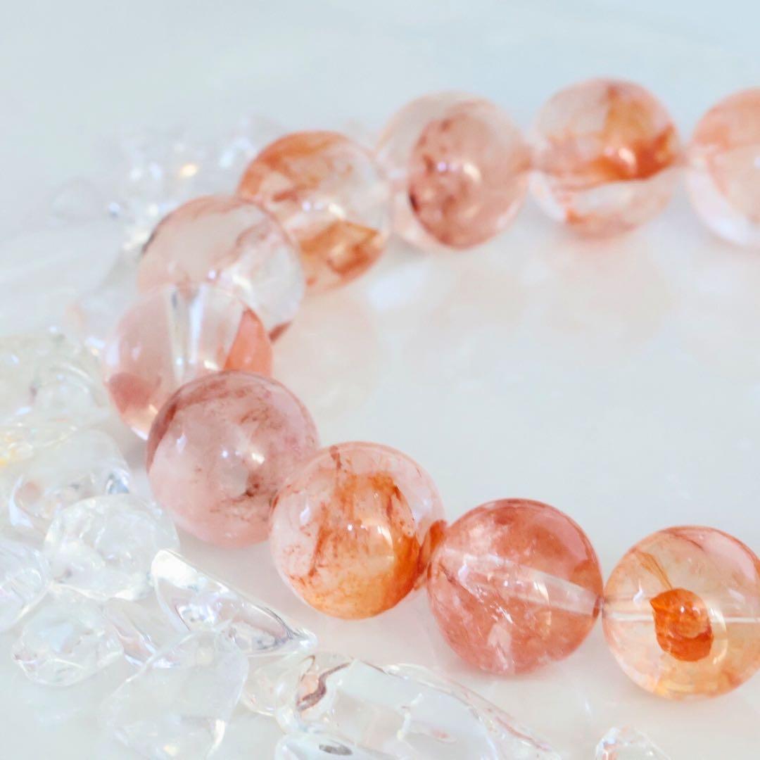 天然石 ブレスレット オーロラクォーツ 錦鯉水晶 稀少石 パワーストーン