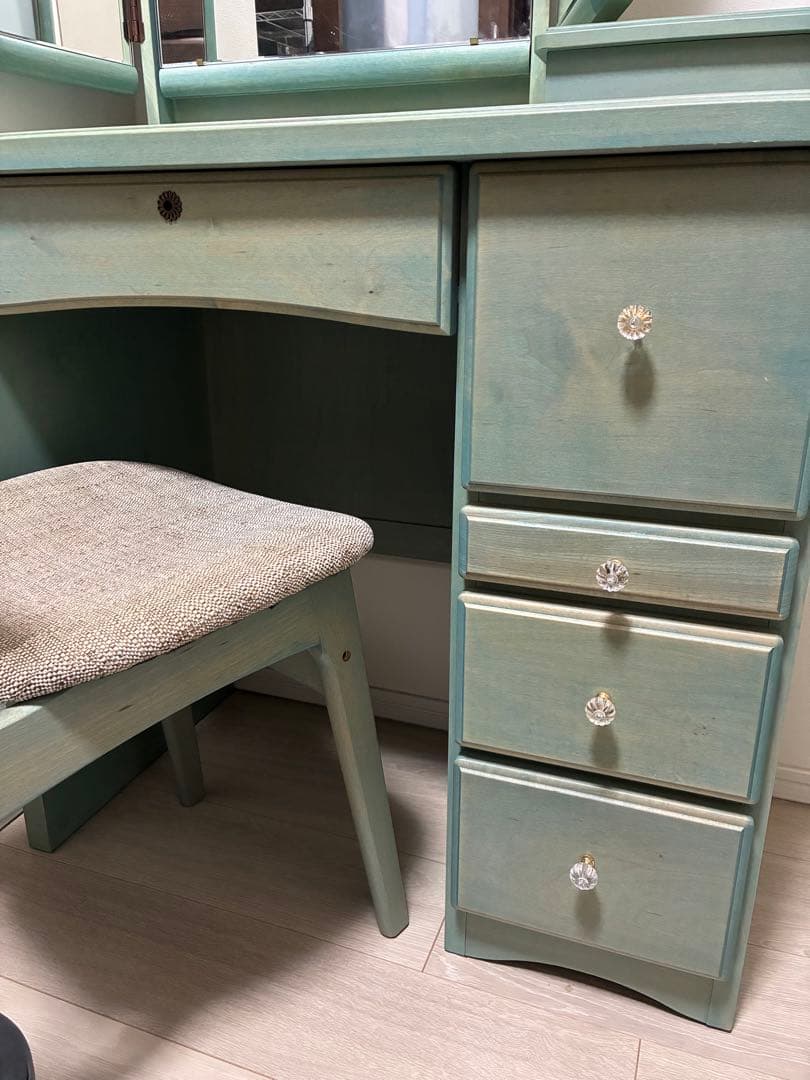 【引取限定 東京都】フェアリーテール半三面鏡ドレッサー椅子付き 　関本家具