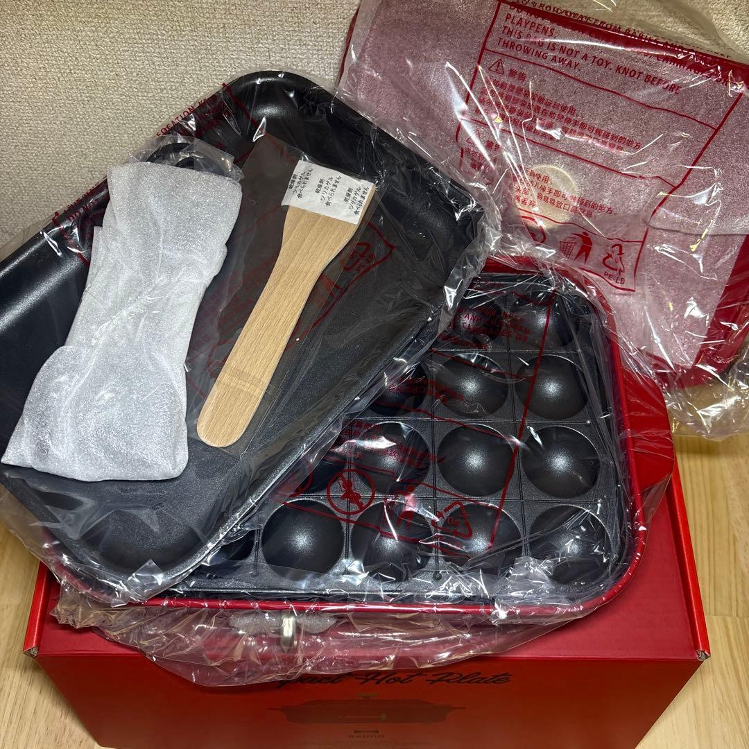 【り。(^^)商品】BRUNO コンパクトホットプレート レッド