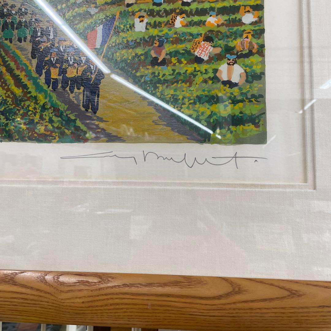 風景画 木製フレーム サインあり