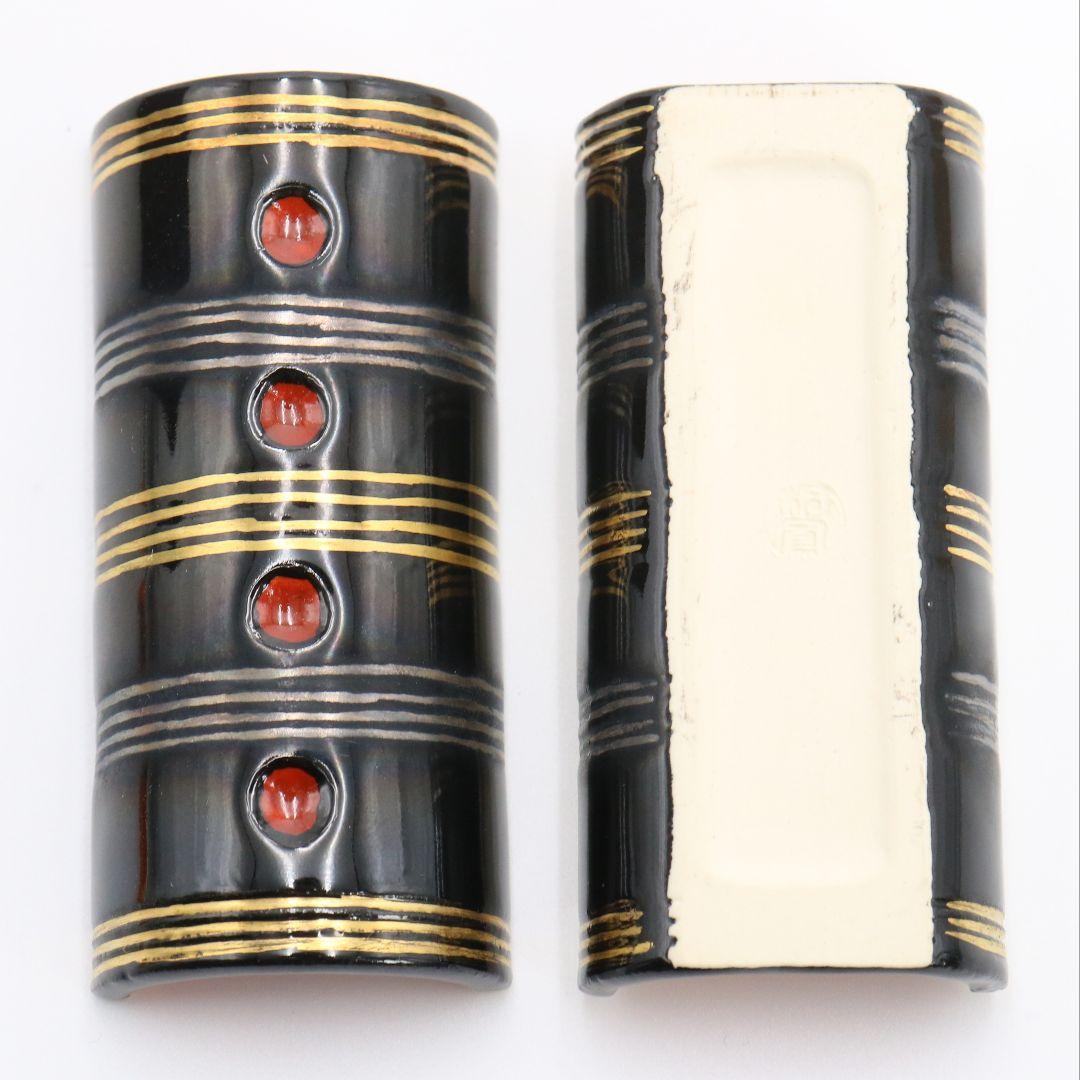 手塚桐鳳作 仁清筒香合 清水焼 茶道具 共箱共布 共箱　C189　1F18