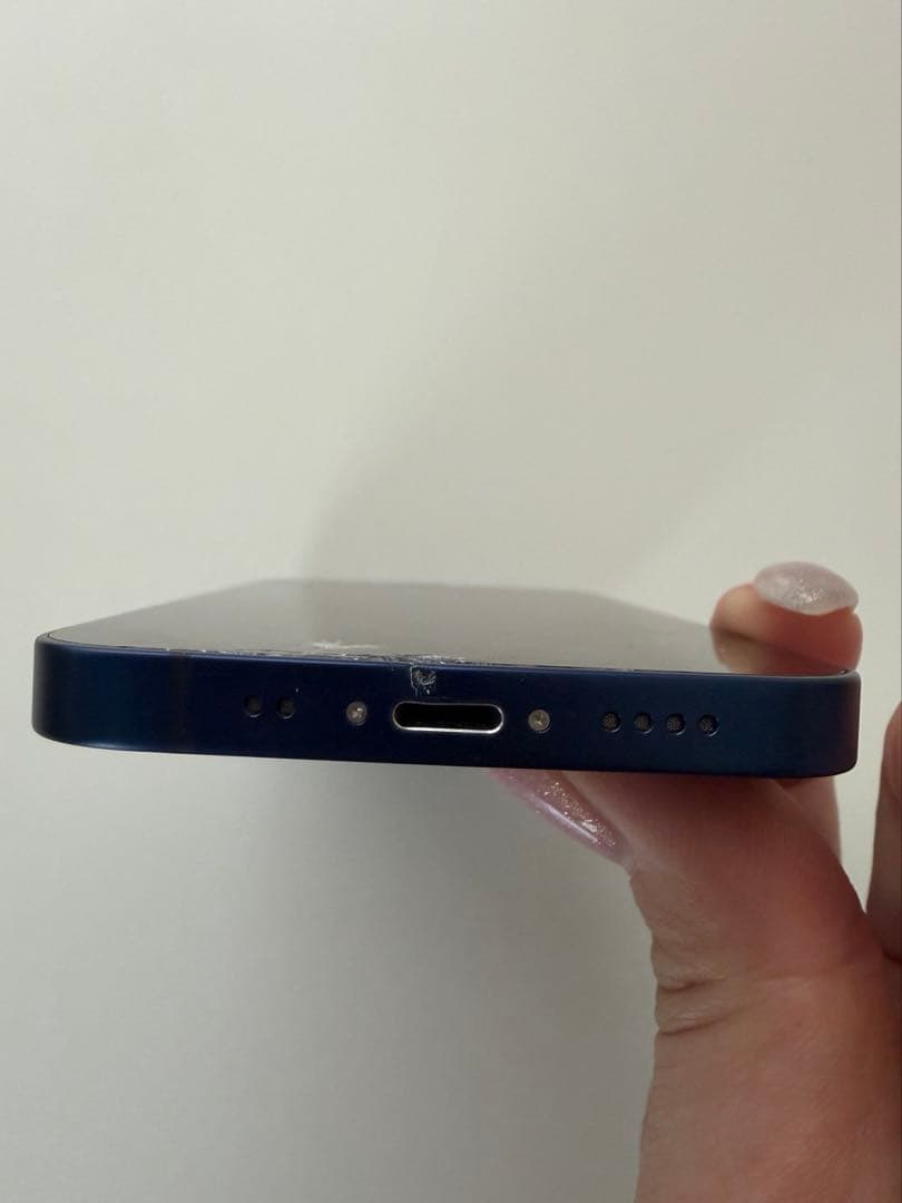 iPhone 12 mini 64GB ブルー 画面割れ 画面すじ有