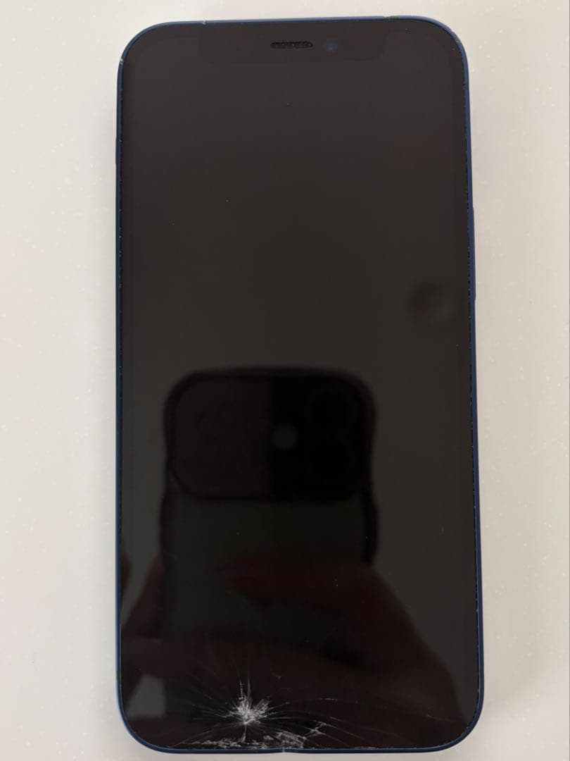 iPhone 12 mini 64GB ブルー 画面割れ 画面すじ有