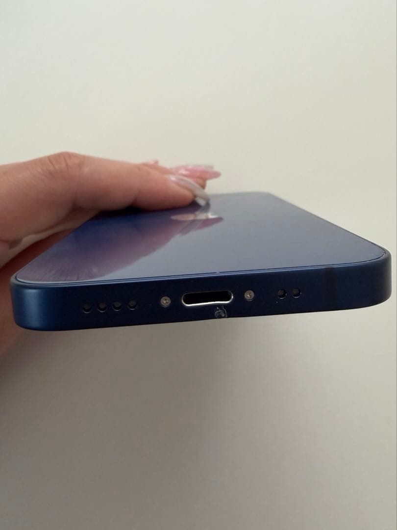 iPhone 12 mini 64GB ブルー 画面割れ 画面すじ有