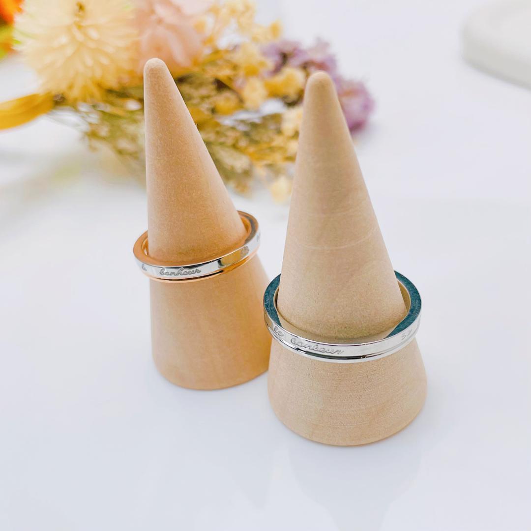 誓いのメッセージ ペアリング ＊ 指輪 刻印 ステンレス素材〈2本価格〉