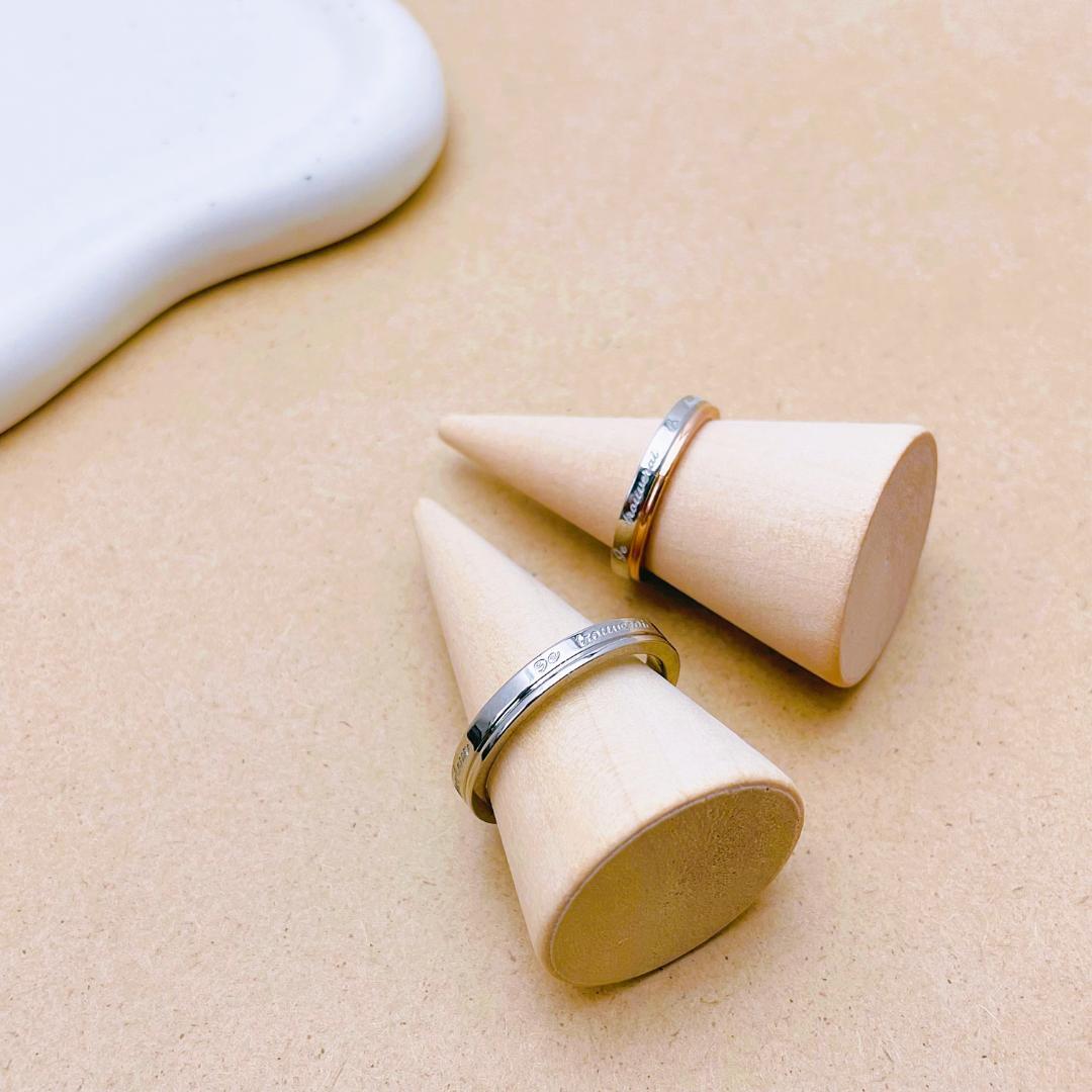 誓いのメッセージ ペアリング ＊ 指輪 刻印 ステンレス素材〈2本価格〉