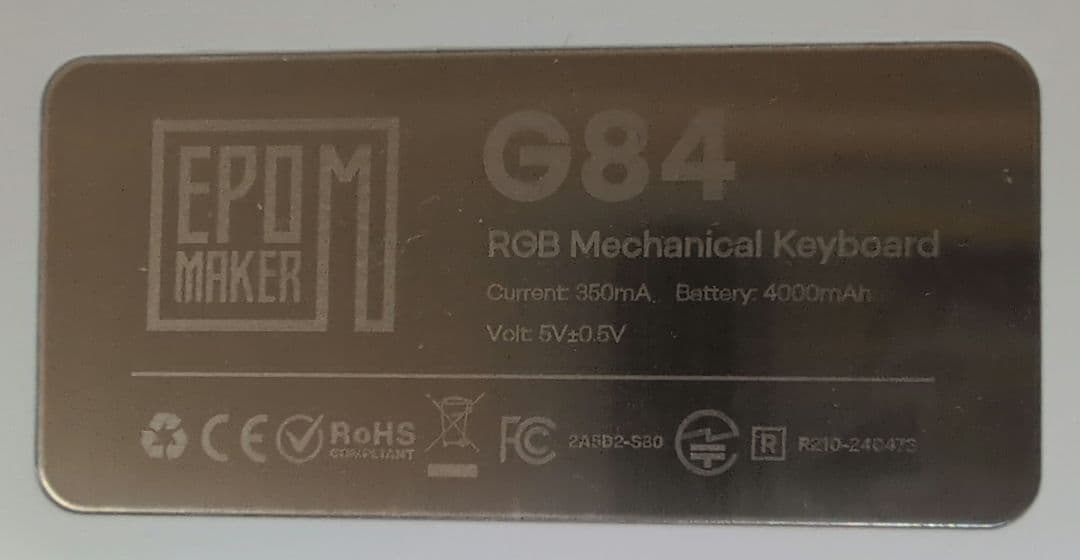 EPOMAKER G84 ホワイトキーボード
