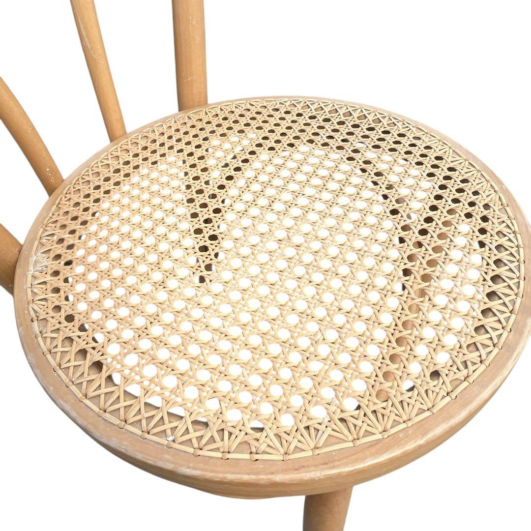 秋田木工 ベントウッドチェア ダイニングチェア ラタン 藤 曲木 椅子