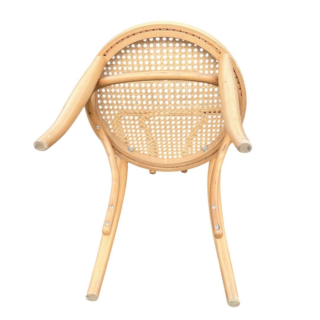 秋田木工 ベントウッドチェア ダイニングチェア ラタン 藤 曲木 椅子