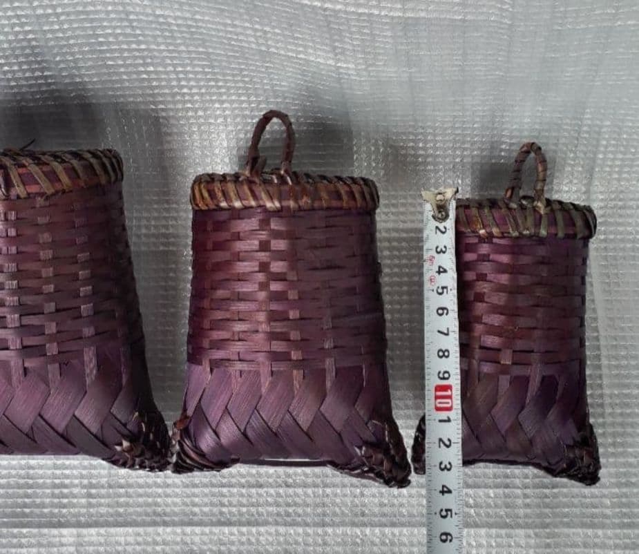 高級　籠　竹籠　花器　竹工芸　3点セット　新品　人気