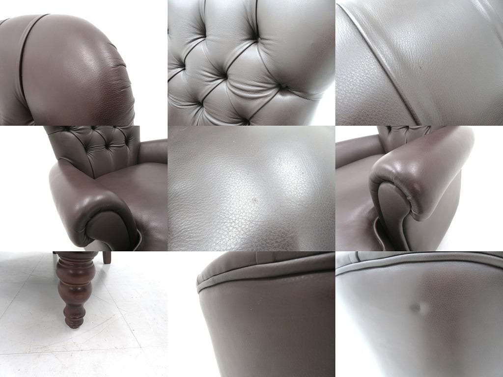 展示品　イギリス　アートフォーマ　総本革　レザー　チェスターフィールド　ソファ