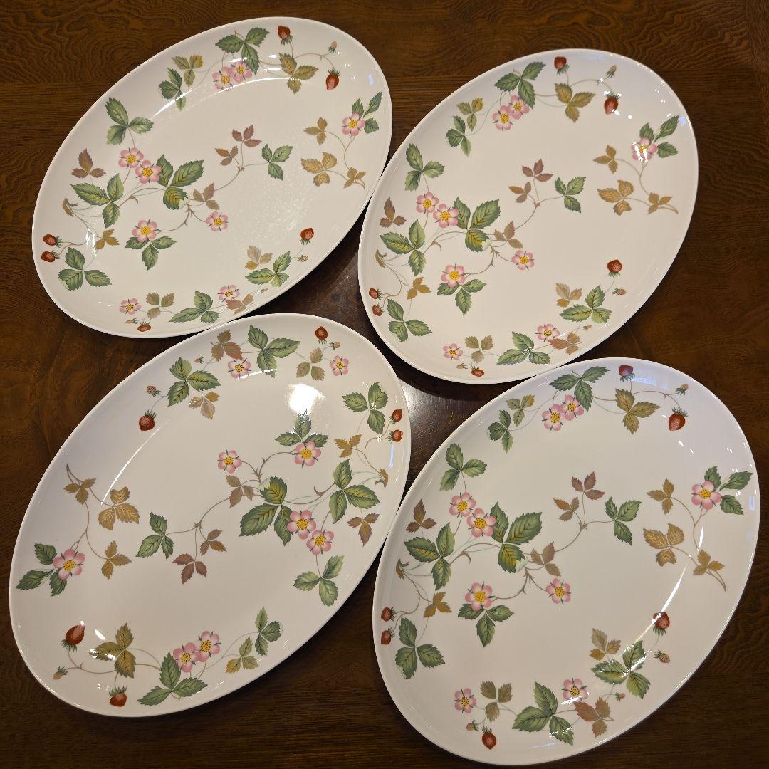 ウェッジウッド　花柄楕円皿　4枚セット