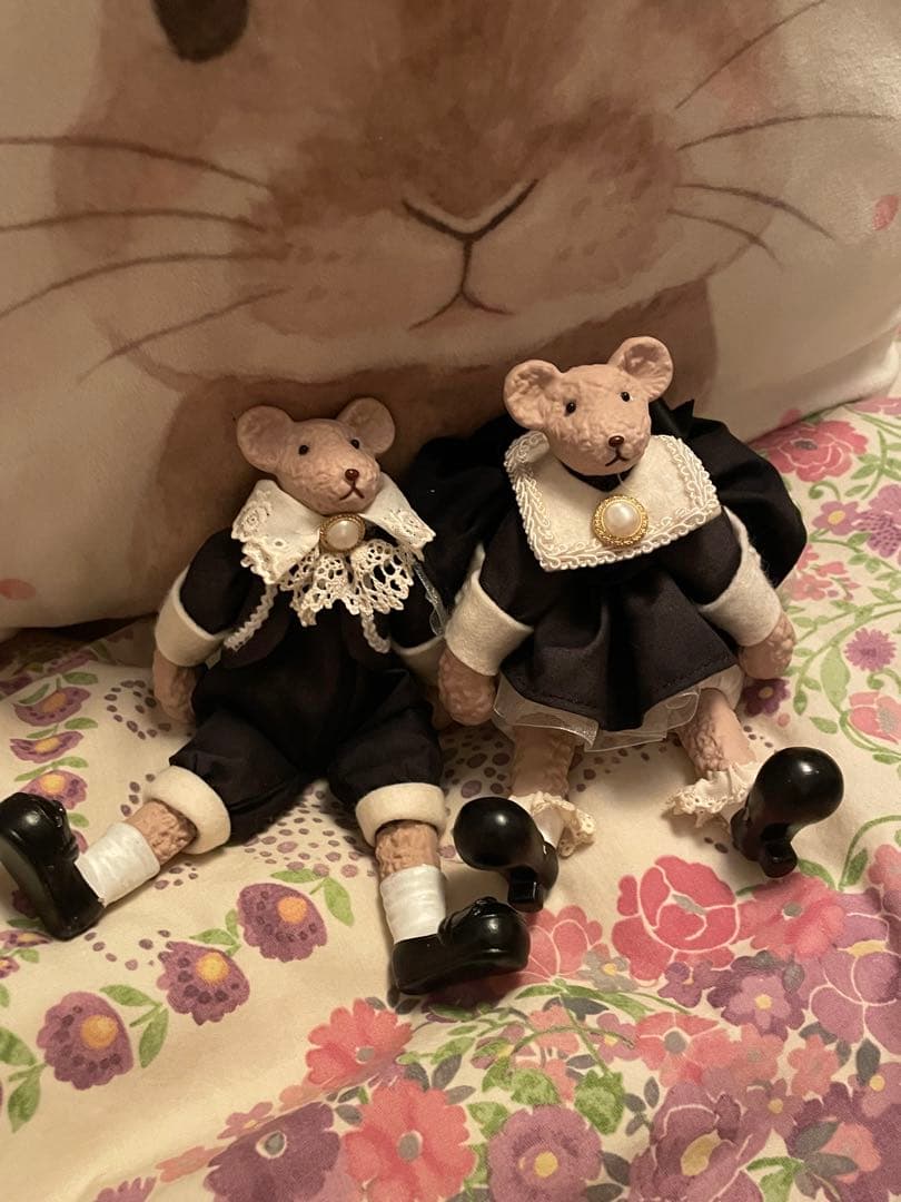 超かわいいペアのヴィクトリア朝風オルゴール付きテディベア Teddy Bear