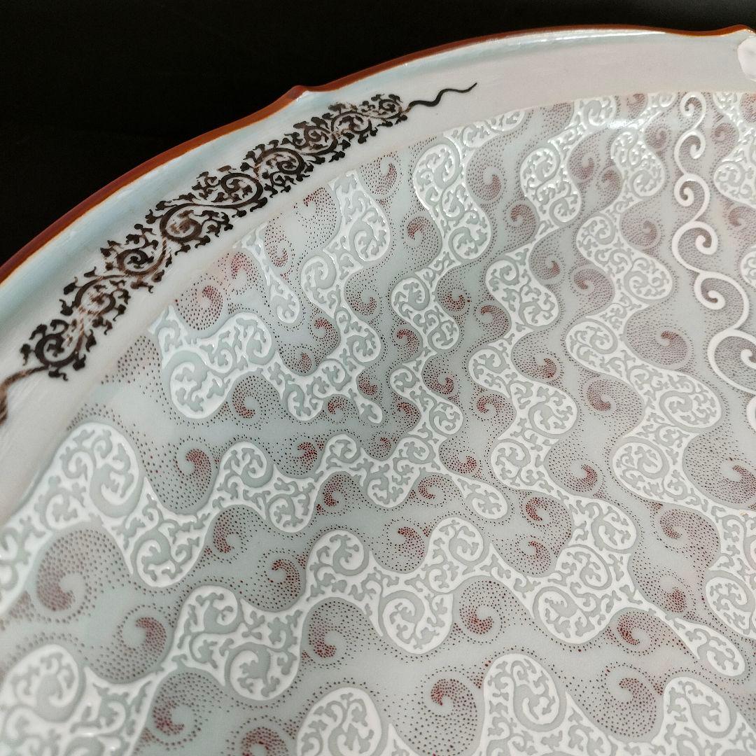 C26-4/福永幾夫/唐草紋大皿/盛皿/額皿/飾皿/懐石料理/懐石道具