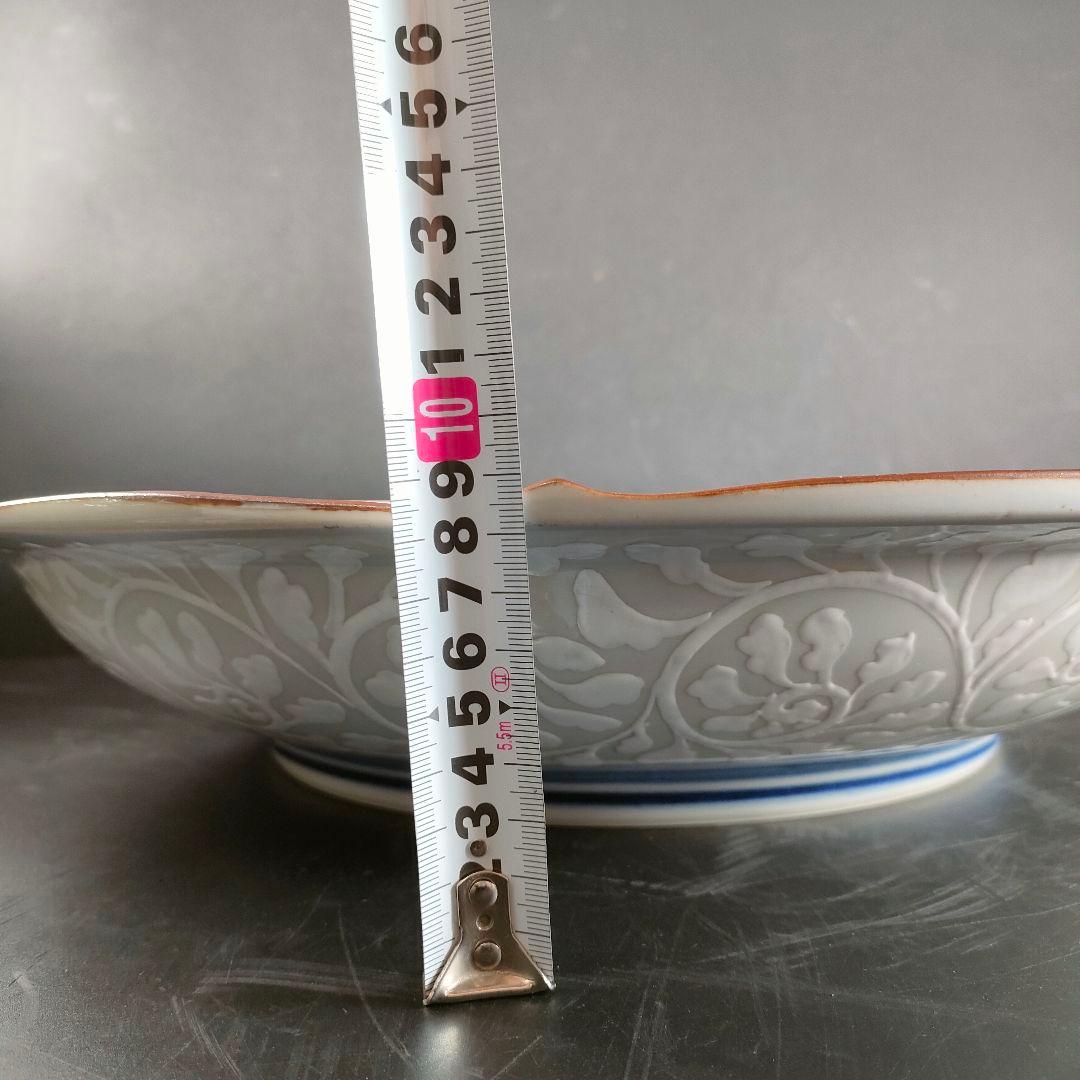 C26-4/福永幾夫/唐草紋大皿/盛皿/額皿/飾皿/懐石料理/懐石道具