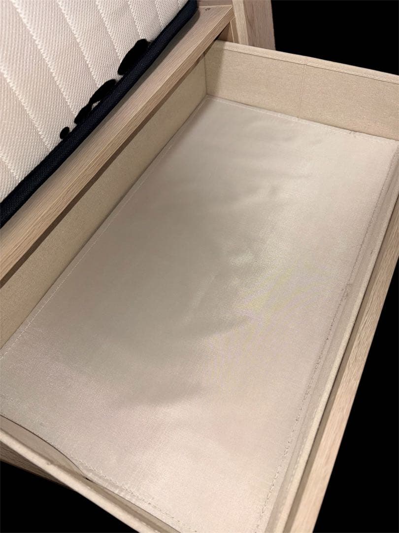 ダブルベッド フレーム 収納4杯＆長物収納付 すのこ床板 大容量チェストベッド