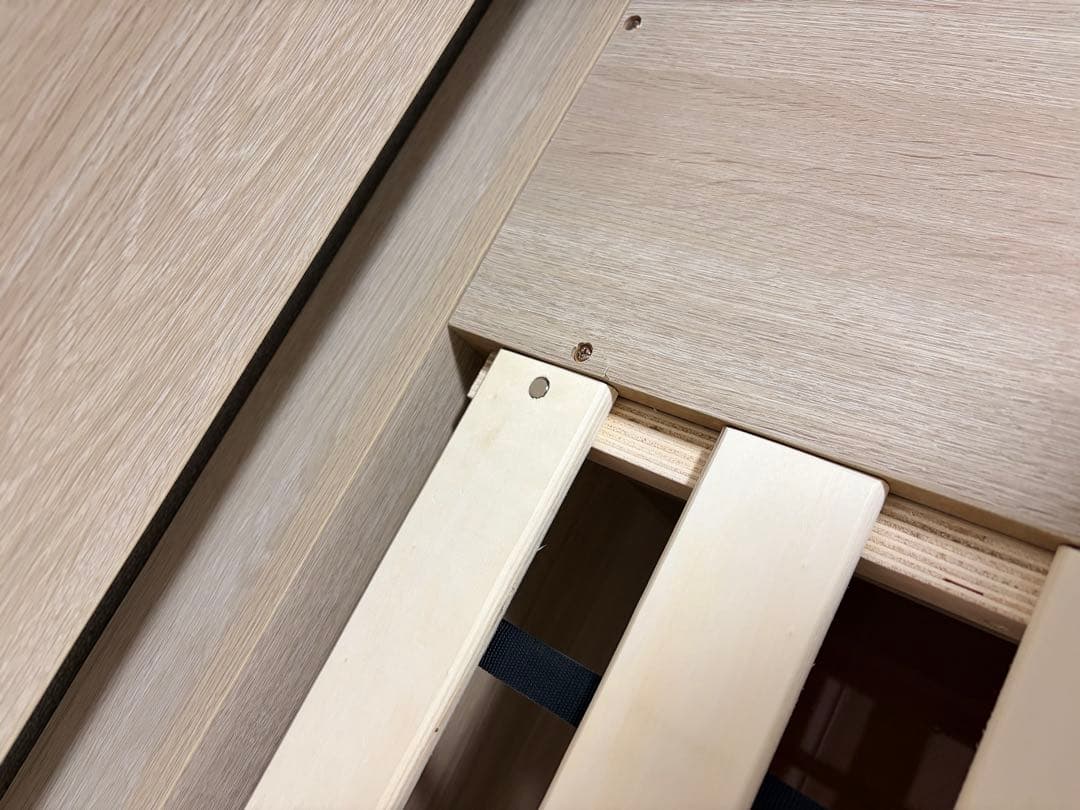 ダブルベッド フレーム 収納4杯＆長物収納付 すのこ床板 大容量チェストベッド