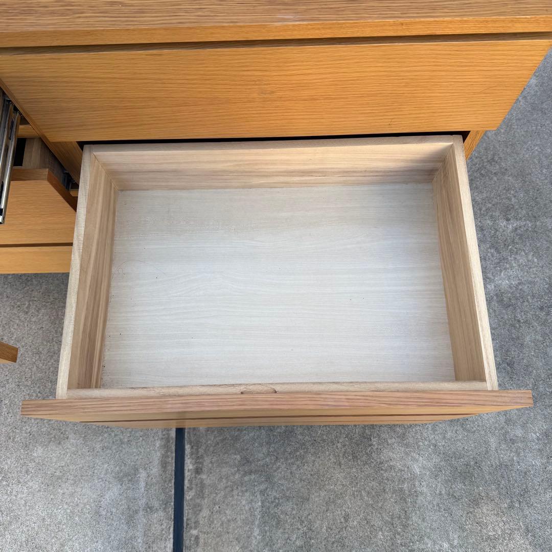 廃盤 無印 チェスト ワイド 4段 8杯 足付き オーク タモ タンス